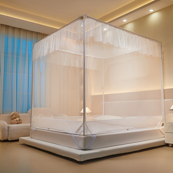 91家纺网 家纺一手货源 找家纺 卓尔居 2025绗绣编织防摔蚊帐-夏至 夏至-白