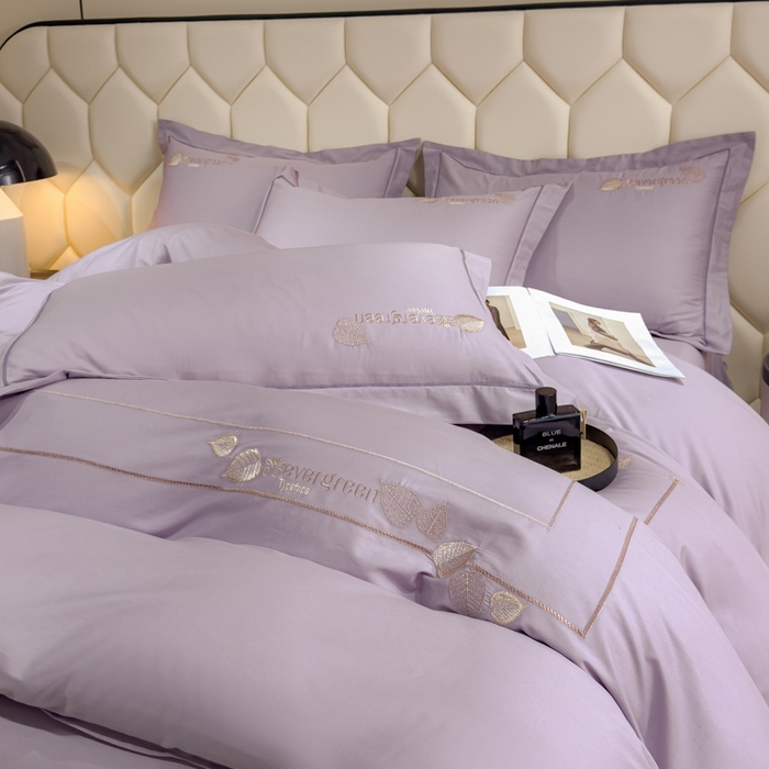 91家纺网 家纺一手货源 找家纺 （总）U品汇  2025新款纯棉全棉长绒棉刺绣绣花高端礼盒四件套-叶夕