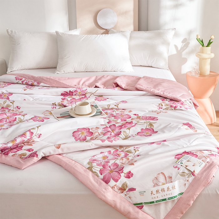 91家纺网 家纺一手货源 找家纺 羽梦家纺2025新款新疆棉花全棉夏凉被 魅力生活