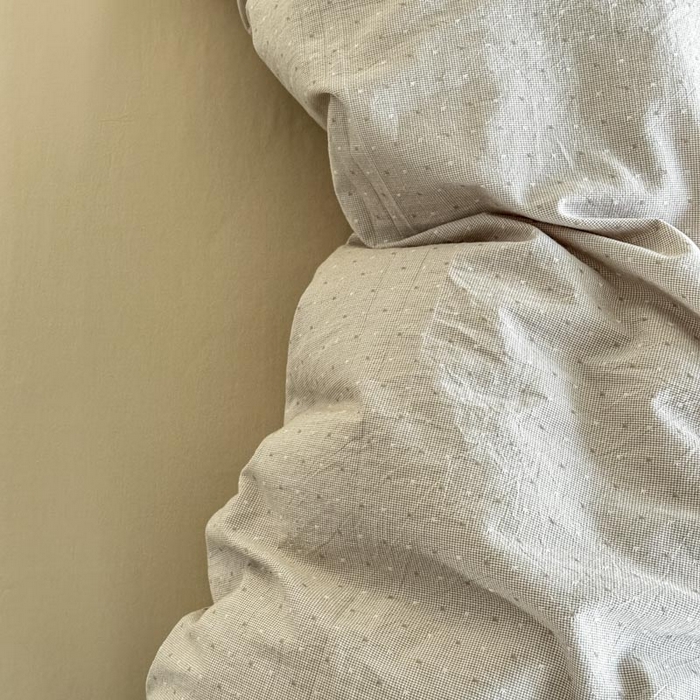 91家纺网 家纺一手货源 找家纺 ab家纺 2025新款小碎花三层纱 波尔卡-咖