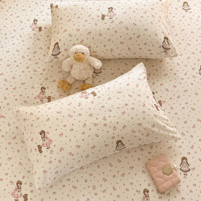 91家纺网 家纺一手货源 找家纺 博雅 2025新款全棉A类双层纱床笠 奇遇秘境