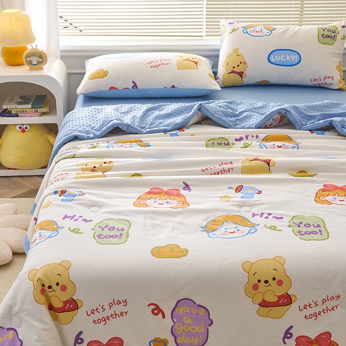 91家纺网 家纺一手货源 找家纺 暖阳 2025年新款纯棉豆豆夏被夏凉被被子被芯 豆豆-可爱甜心