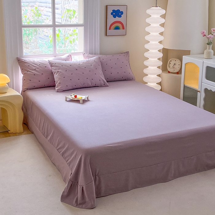 91家纺网 家纺一手货源 找家纺 富缦庭2025新款A类针织双层纱四件套彩蝶飞舞