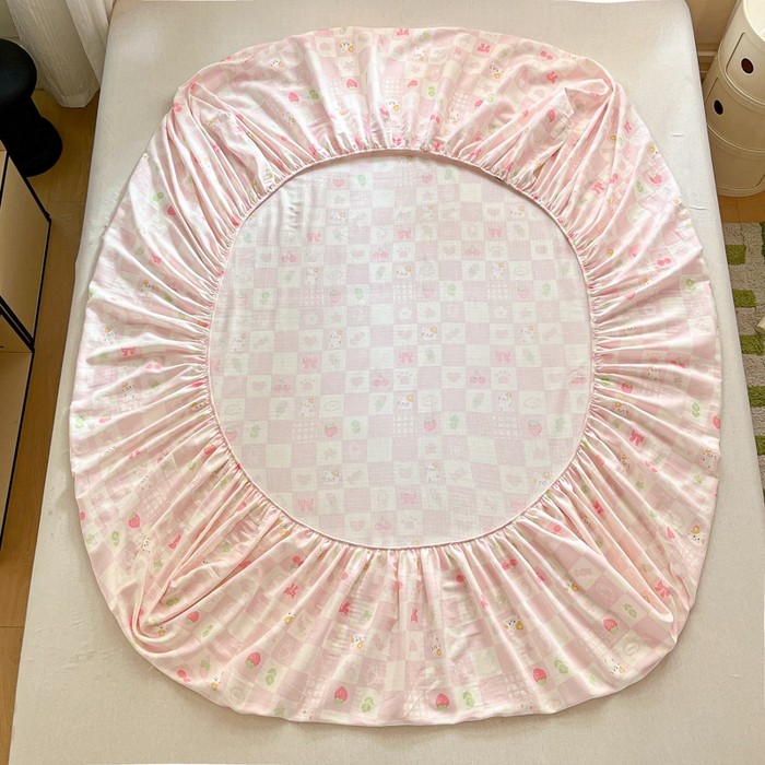 91家纺网 家纺一手货源 找家纺 博雅 2025新款全棉A类双层纱床笠 小奶猫