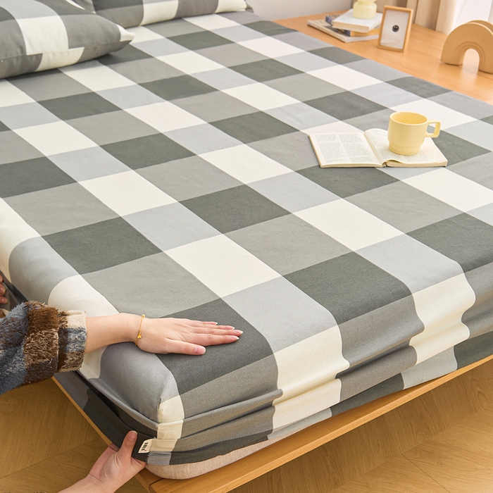 91家纺网 家纺一手货源 找家纺 首爱2025新款原棉老粗布床笠支持特殊规格定制 常年不断货 大批量供应  灰格