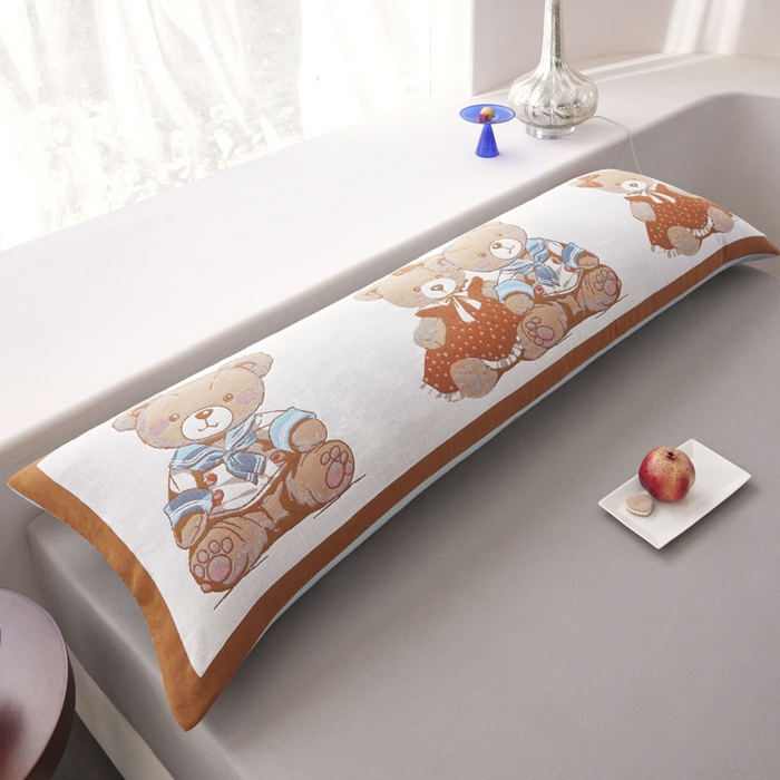 91家纺网 家纺一手货源 找家纺 爱港家纺 2025新款全棉纱布长枕套，双人 单人 情侣款纯棉枕套 相恋相守