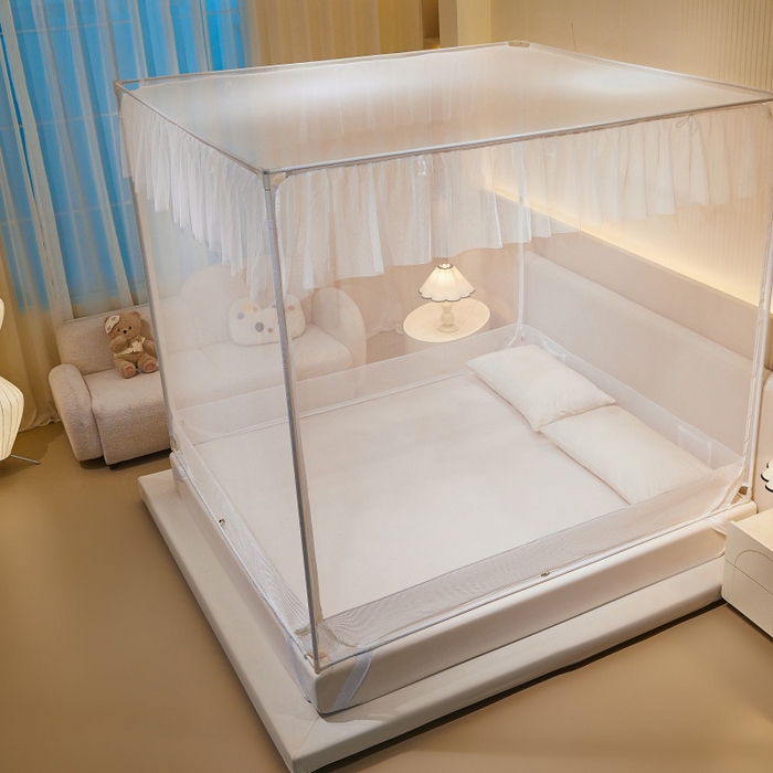 91家纺网 家纺一手货源 找家纺 卓尔居 2025绗绣编织防摔蚊帐-夏至 夏至-白