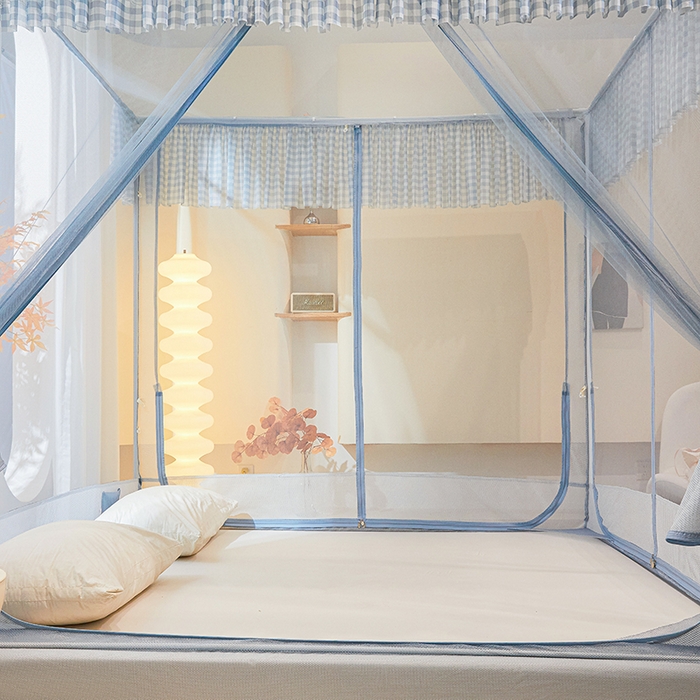 91家纺网 家纺一手货源 找家纺 （总）青竹苑2025新款花边款床笠底防摔坐床蚊帐-格格巫