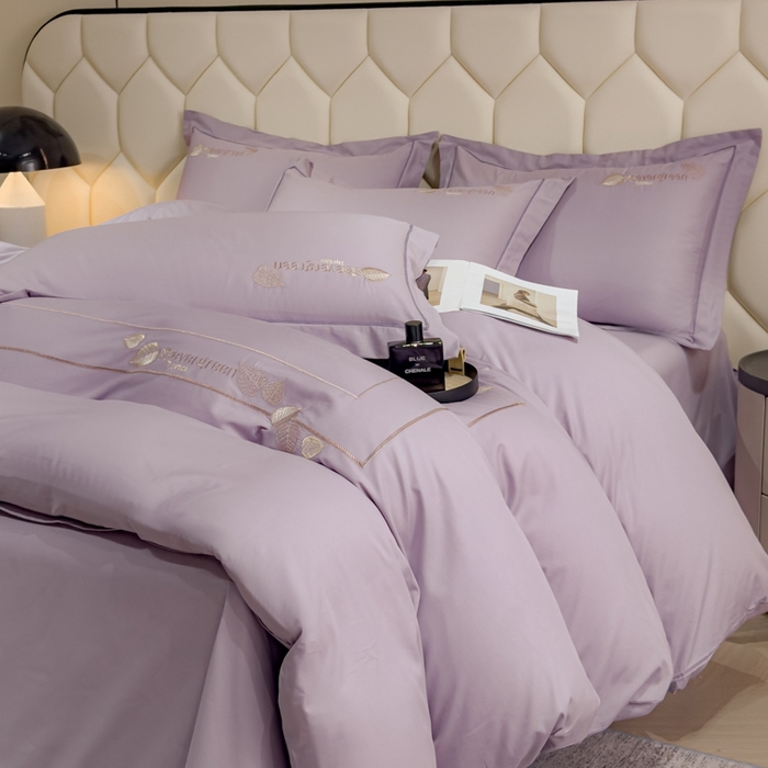 91家纺网 家纺一手货源 找家纺 （总）U品汇  2025新款纯棉全棉长绒棉刺绣绣花高端礼盒四件套-叶夕