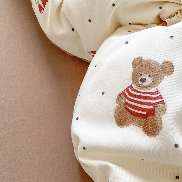 91家纺网 家纺一手货源 找家纺 富缦庭2025新款A类针织双层纱四件套叮当熊