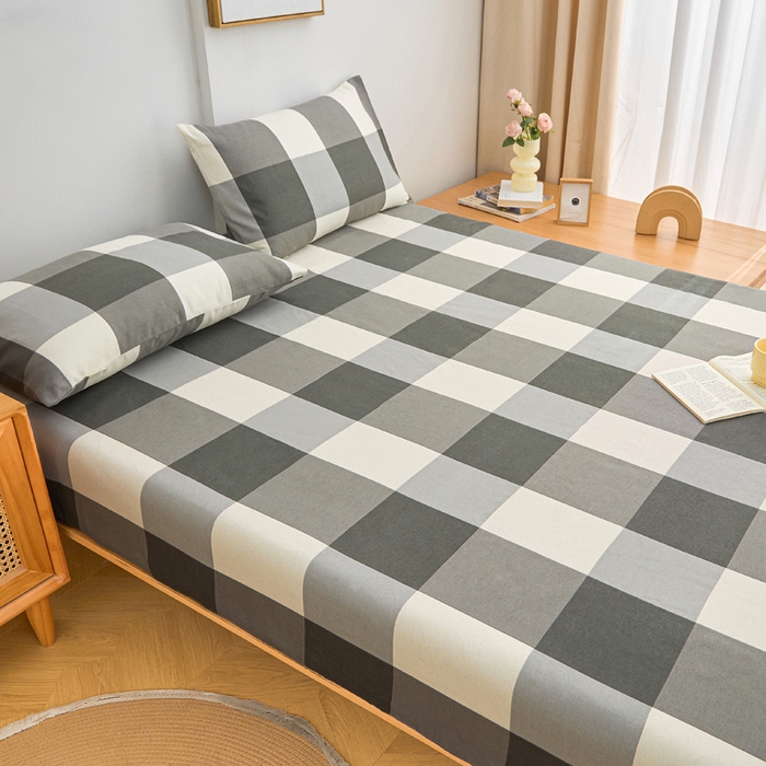 91家纺网 家纺一手货源 找家纺 首爱2025新款原棉老粗布床笠支持特殊规格定制 常年不断货 大批量供应  灰格