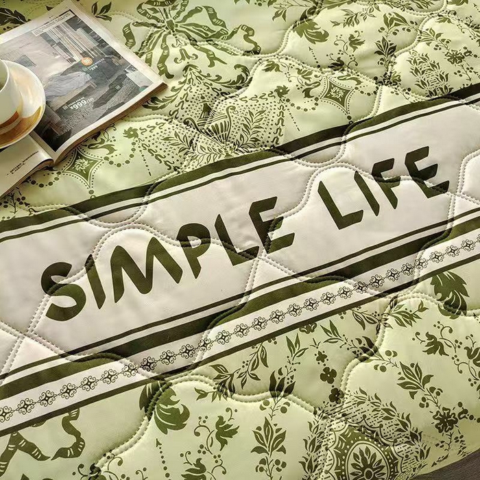 91家纺网 家纺一手货源 找家纺 伊凡 2025新款亲肤磨毛夏凉被印花夏被空调被礼品夏被跑量跨境外贸夏凉被 花恋绿