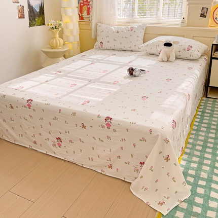 纽缦家纺 2025新款云感提花双层纱床单 蜜糖之恋