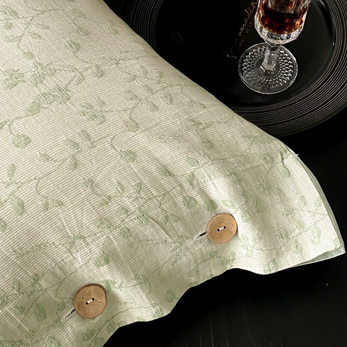 91家纺网 家纺一手货源 找家纺 旷野 2025新款全棉色织提花四件套 山野-绿