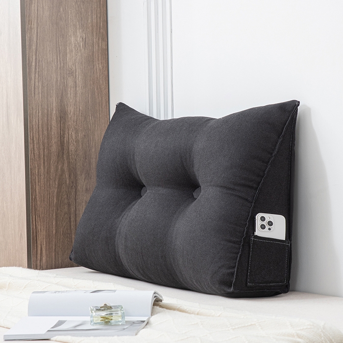 91家纺网 家纺一手货源 找家纺 美达人2025新款韩国绒三角靠背 三角单人  黑灰