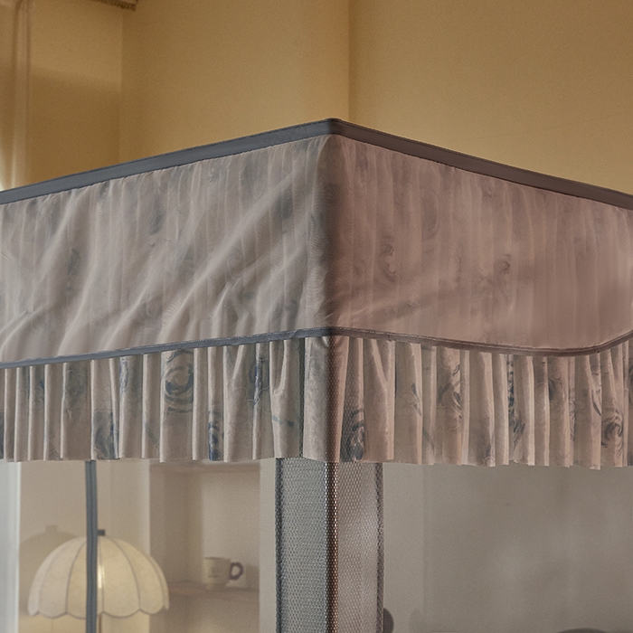 91家纺网 家纺一手货源 找家纺 （总）青竹苑2025新款花边款床笠底防摔坐床蚊帐-雅致