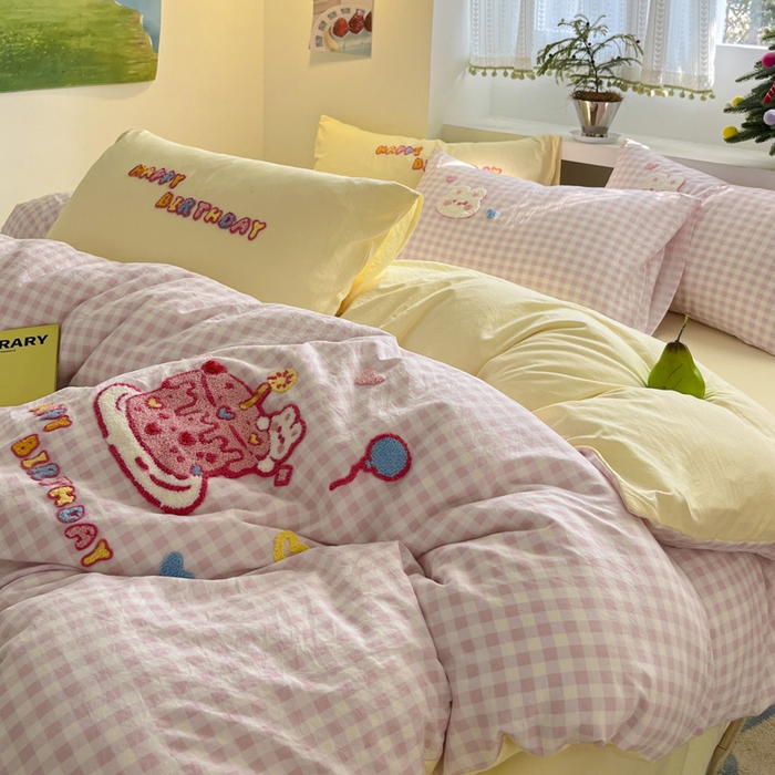 91家纺网 家纺一手货源 找家纺 桃心家居 2025新款A类亲肤舒适软糯云柔水洗棉印加绣卡通毛巾绣水洗棉系列 云柔水洗棉-印加绣蛋糕兔