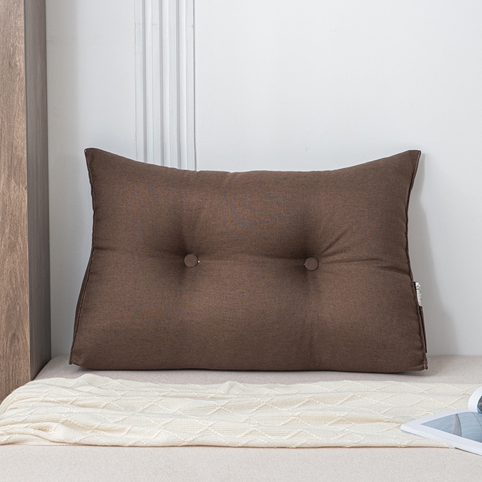 91家纺网 家纺一手货源 找家纺 美达人2025新款麻布珍珠棉三角靠背 亚麻单人 湘宜咖