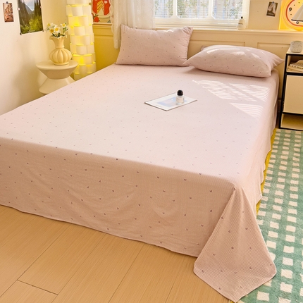 纽缦家纺 2025新款云感提花双层纱床单 倾心紫