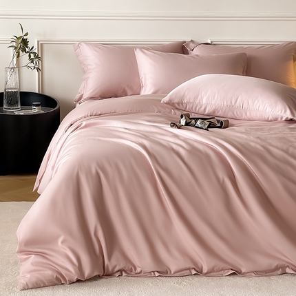 91家纺网 家纺一手货源 找家纺 Mr.pig猪先生水洗棉 2025新款A类柔软纯色天丝棉单被套 银粉+新月黄