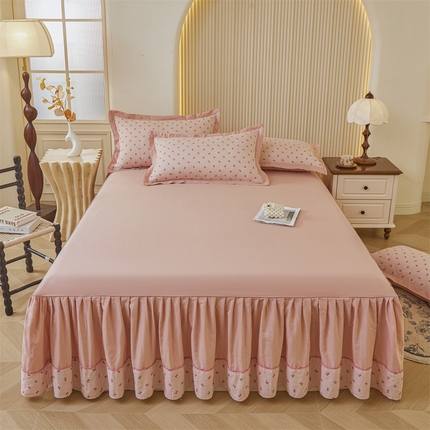 91家纺网 家纺一手货源 找家纺 （总）缦彩 【加微信送买家秀】2025年纯棉母婴级双层纱双拼公主风床裙