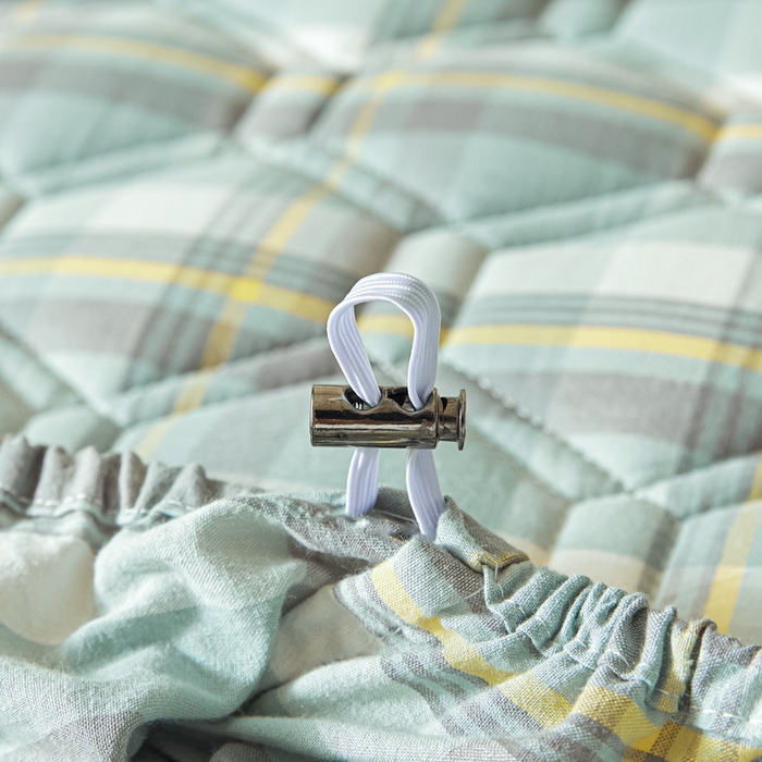 91家纺网 家纺一手货源 找家纺 雪云美2025新款A类全棉色织水洗棉夹棉床笠大豆床罩床垫保护套可定制 莫尼 绿