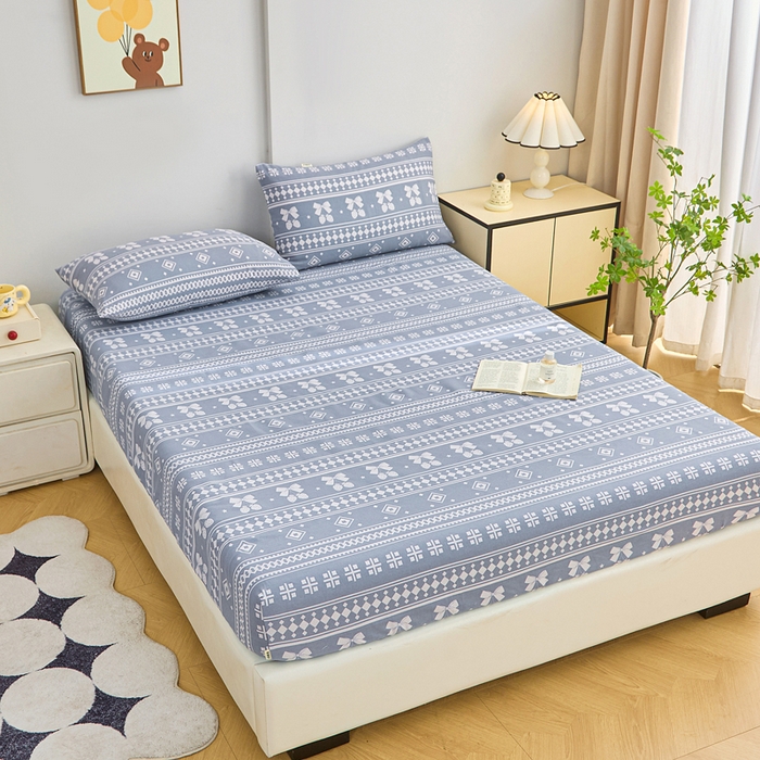 91家纺网 家纺一手货源 找家纺 首爱2025新款原棉老粗布床笠支持特殊规格定制 常年不断货 大批量供应  草莓格灰