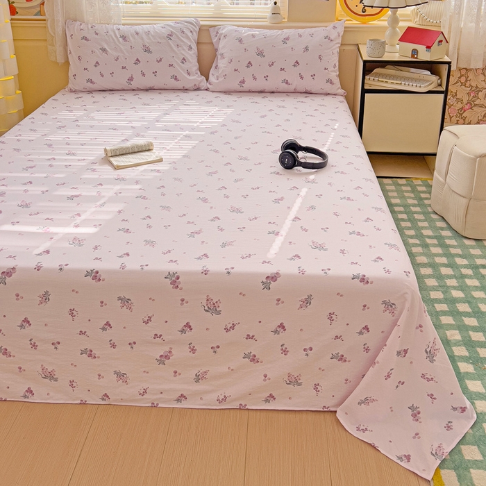 91家纺网 家纺一手货源 找家纺 纽缦家纺 2025新款云感提花双层纱床单 葡萄七分甜