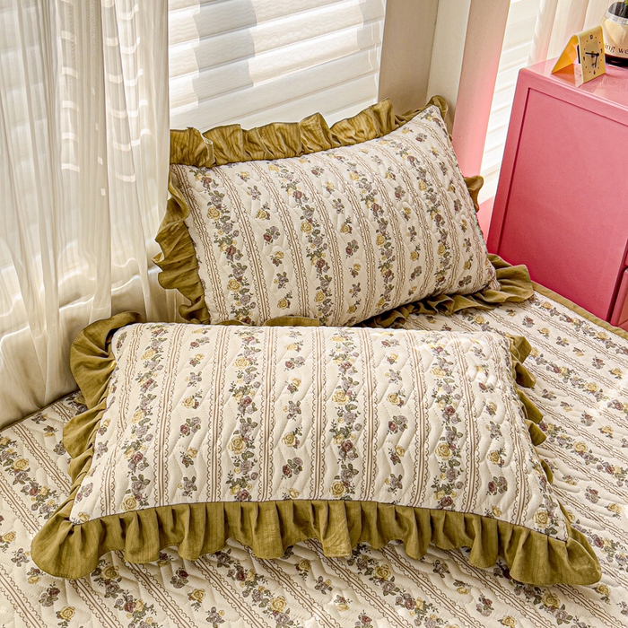 91家纺网 家纺一手货源 找家纺 纽缦家纺2025新款云感提花双层纱夹棉床垫 玫瑰哒