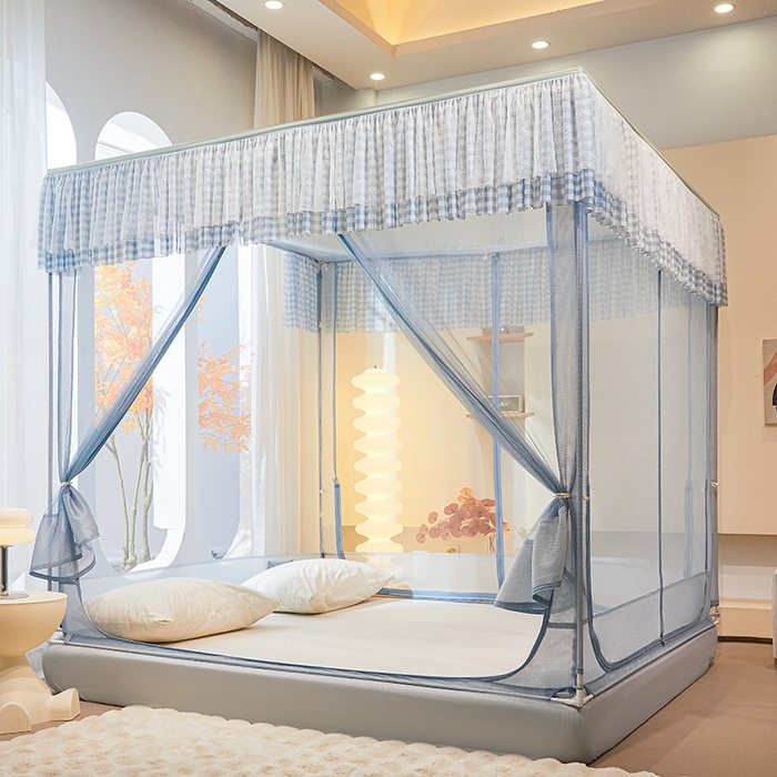 91家纺网 家纺一手货源 找家纺 （总）青竹苑2025新款花边款床笠底防摔坐床蚊帐-格格巫