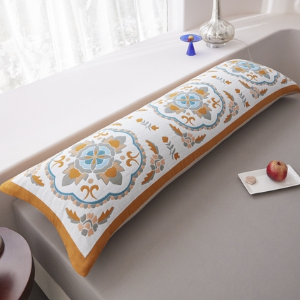 爱港家纺 2025新款全棉纱布长枕套，双人 单人 情侣款纯棉枕套 花团锦簇