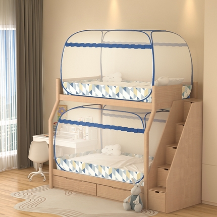 91家纺网 家纺一手货源 找家纺 （总）青竹苑2025新款大顶学生蒙古包子母床魔术蚊帐