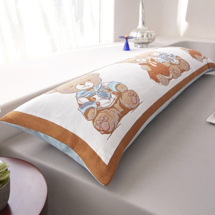 91家纺网 家纺一手货源 找家纺 爱港家纺 2025新款全棉纱布长枕套，双人 单人 情侣款纯棉枕套 相恋相守