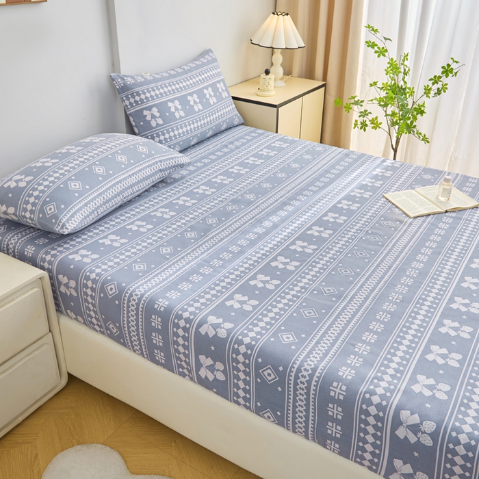 91家纺网 家纺一手货源 找家纺 首爱2025新款原棉老粗布床笠支持特殊规格定制 常年不断货 大批量供应  草莓格灰