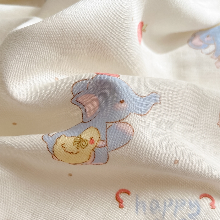 91家纺网 家纺一手货源 找家纺 博雅 2025新款全棉A类双层纱床笠 小象鸭