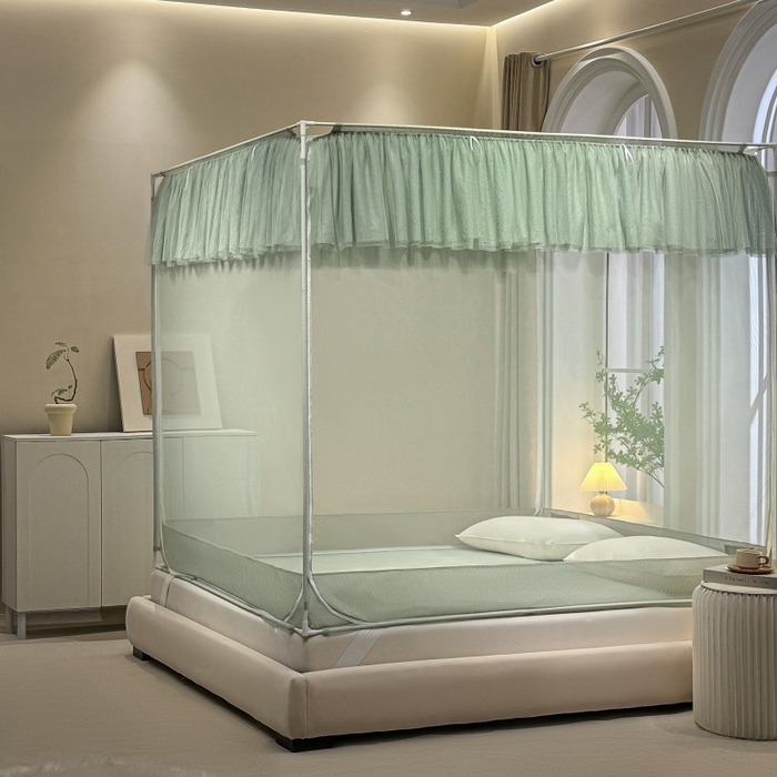 91家纺网 家纺一手货源 找家纺 卓尔居 2025绗绣编织防摔蚊帐-夏至 夏至-绿