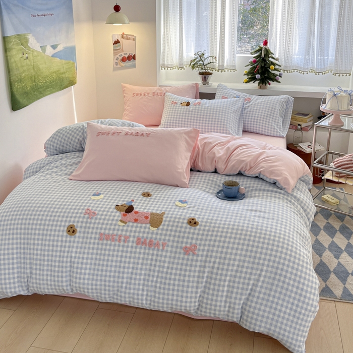 91家纺网 家纺一手货源 找家纺 桃心家居 2025新款A类亲肤舒适软糯云柔水洗棉印加绣卡通毛巾绣水洗棉系列 云柔水洗棉-印加绣甜点腊肠狗