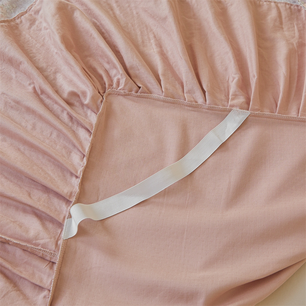 91家纺网 家纺一手货源 找家纺 缦彩 【加微信送买家秀】2025年纯棉母婴级双层纱双拼公主风床裙 玛德琳娜