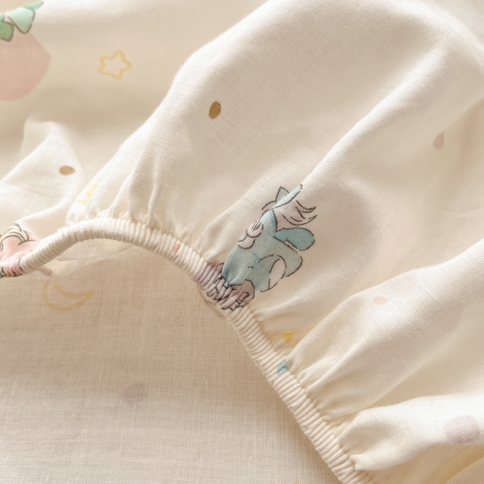 91家纺网 家纺一手货源 找家纺 博雅 2025新款全棉A类双层纱床笠 小马宝莉