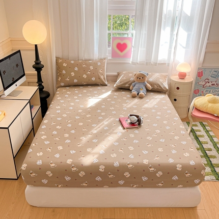 博雅 2025新款全棉A类双层纱床笠 可可旺仔