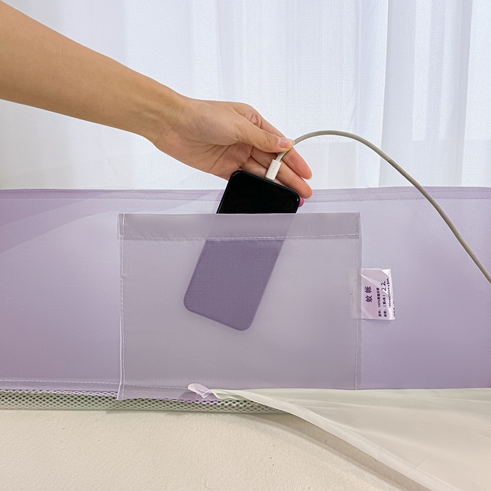 91家纺网 家纺一手货源 找家纺 青竹苑2025新款花边款床笠底防摔坐床蚊帐-铃兰花开 铃兰花开-暗夜紫