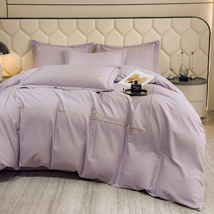 91家纺网 家纺一手货源 找家纺 （总）U品汇  2025新款纯棉全棉长绒棉刺绣绣花高端礼盒四件套-叶夕