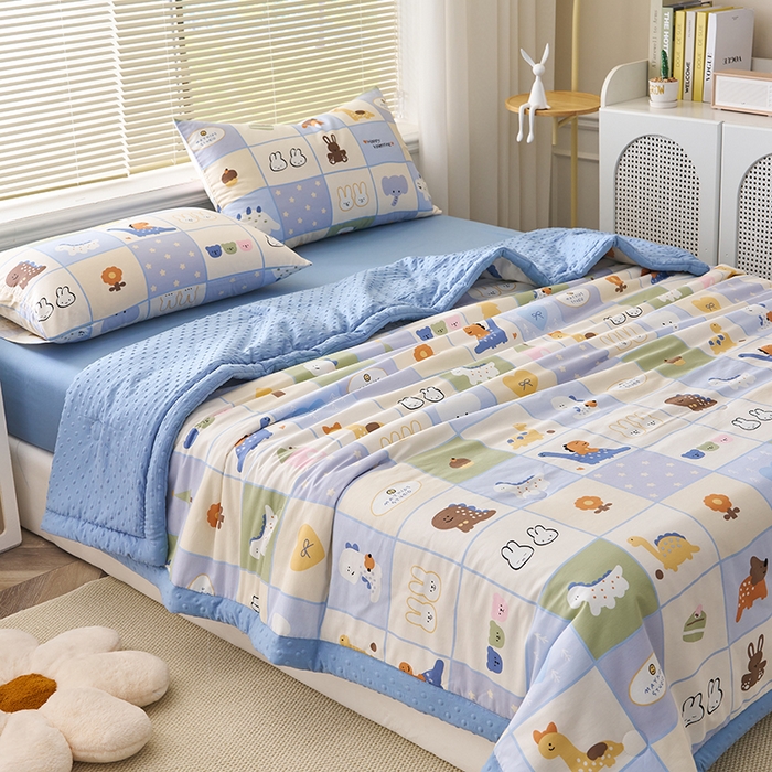 91家纺网 家纺一手货源 找家纺 暖阳 2025年新款纯棉豆豆夏被夏凉被被子被芯 豆豆-蜡笔画