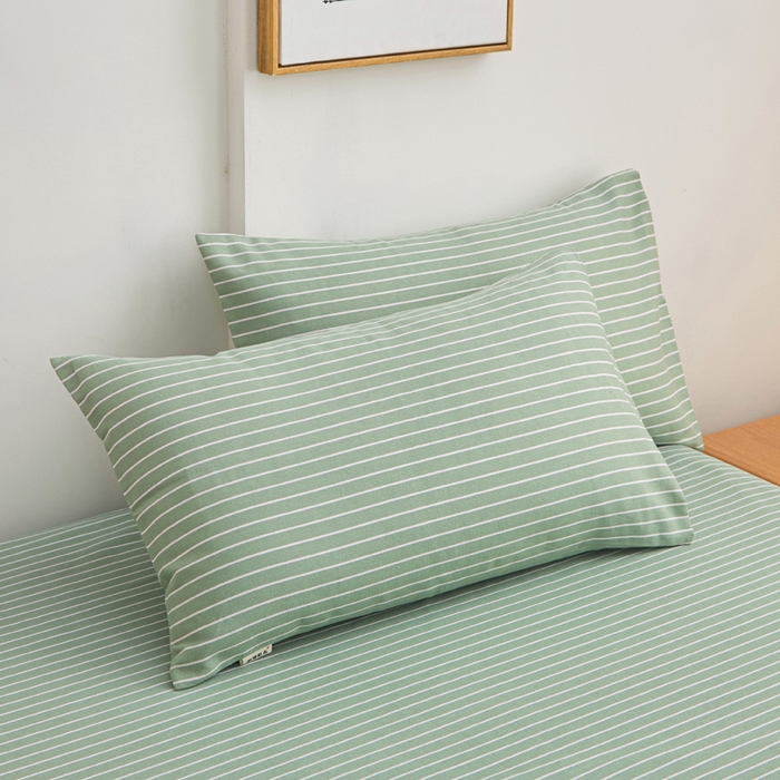 91家纺网 家纺一手货源 找家纺 首爱2025新款原棉老粗布床笠支持特殊规格定制 常年不断货 大批量供应  条紋绿