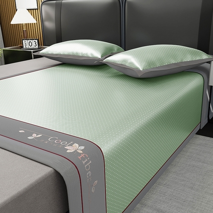 小牛席业2025新款A类满天星枫叶凉感冰丝席（凉感系列）凉席藤席冰藤席冰丝席竹席草席空调席乳胶席豆豆席 绿色