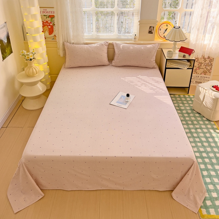 91家纺网 家纺一手货源 找家纺 纽缦家纺 2025新款云感提花双层纱床单 倾心紫