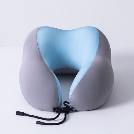 91家纺网 家纺一手货源 找家纺 2025新款U型记忆棉护颈枕 枕头枕芯 浅灰/只22*29*13cm-简易包装款