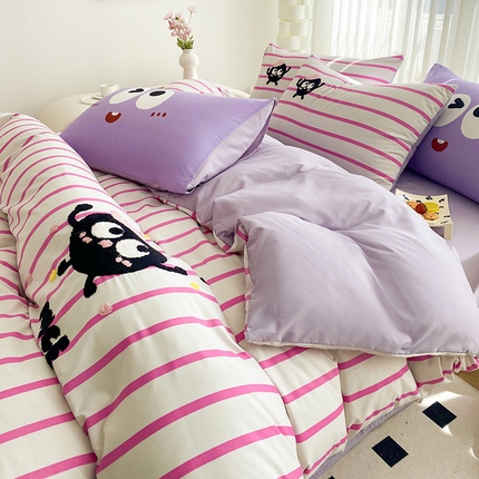 91家纺网 家纺一手货源 找家纺 （总）眷恋家纺 2025新款多巴胺亲肤水洗棉毛巾绣四件套