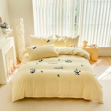 91家纺网 家纺一手货源 找家纺 （总）眷恋家纺 2025新款卡通毛巾绣水洗棉四件套