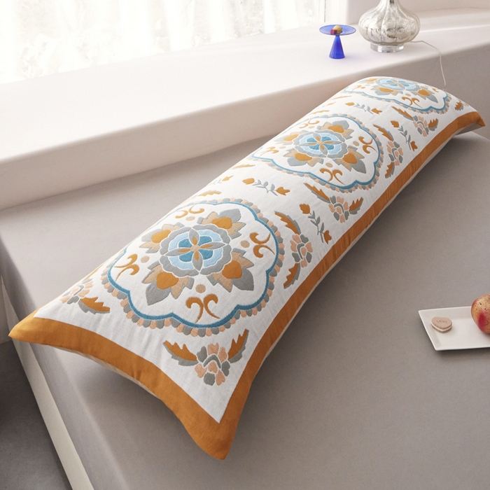 91家纺网 家纺一手货源 找家纺 爱港家纺 2025新款全棉纱布长枕套，双人 单人 情侣款纯棉枕套 花团锦簇